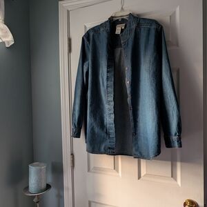 Coldwater Creek Indigo Cotton Shirt